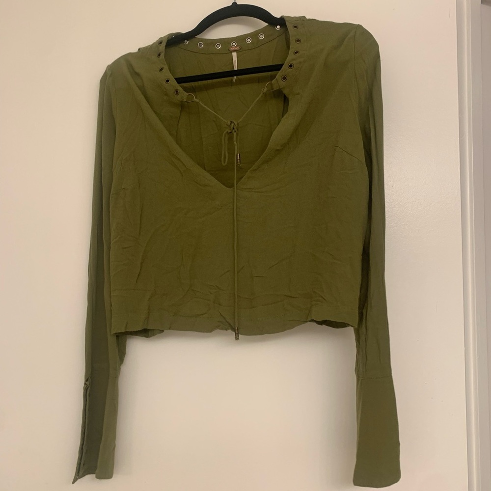 Green free people long sleeve